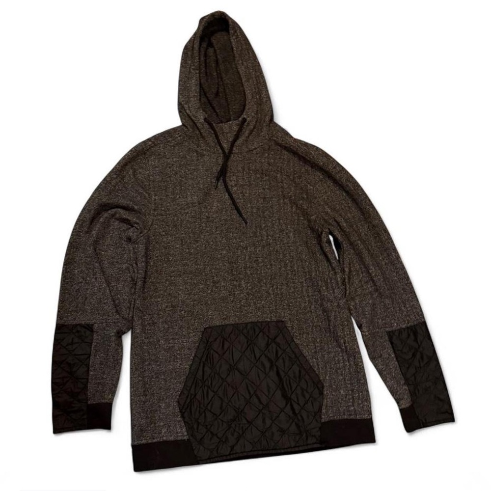 Buckle Black : Gray and Black Quilted Hoodie size large
